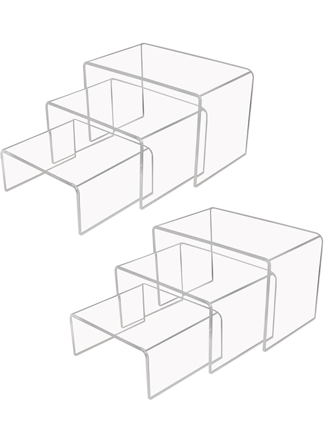 erorex 6 Pack U Shaped Acrylic Risers Wide Acrylic Display Stand Clear Risers For Display Jewelry Model Showcase Fixtures - Image 1