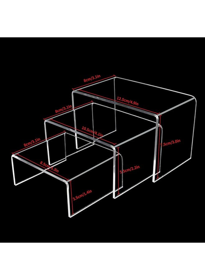 erorex 6 Pack U Shaped Acrylic Risers Wide Acrylic Display Stand Clear Risers For Display Jewelry Model Showcase Fixtures - Image 5