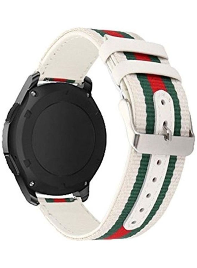 NIBEMINENT Simple Fashion Nylon Genuine Leather Watchband For Samsung Gear S3 White - Image 2