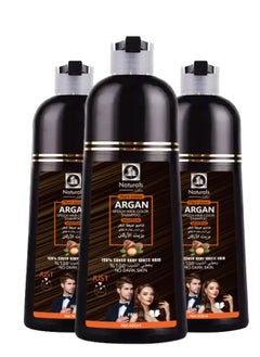 NATURALS Naturals brown hair dye shampoo with argan oil for hair from Natural400ml  - Image 4