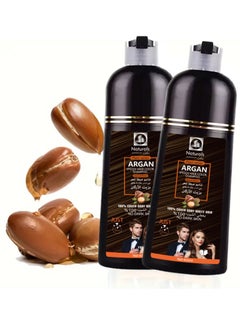 NATURALS Naturals brown hair dye shampoo with argan oil for hair from Natural400ml  - Image 5