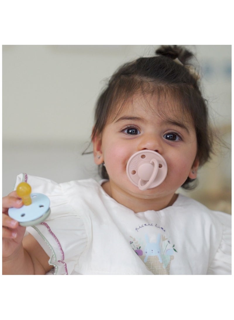 Rebael Fashion Natural Rubber Round Pacifier Size 1 - Baby 0-6M (2-pack) - DustyPearlyMouse/FrostyPearlyLion - Image 5