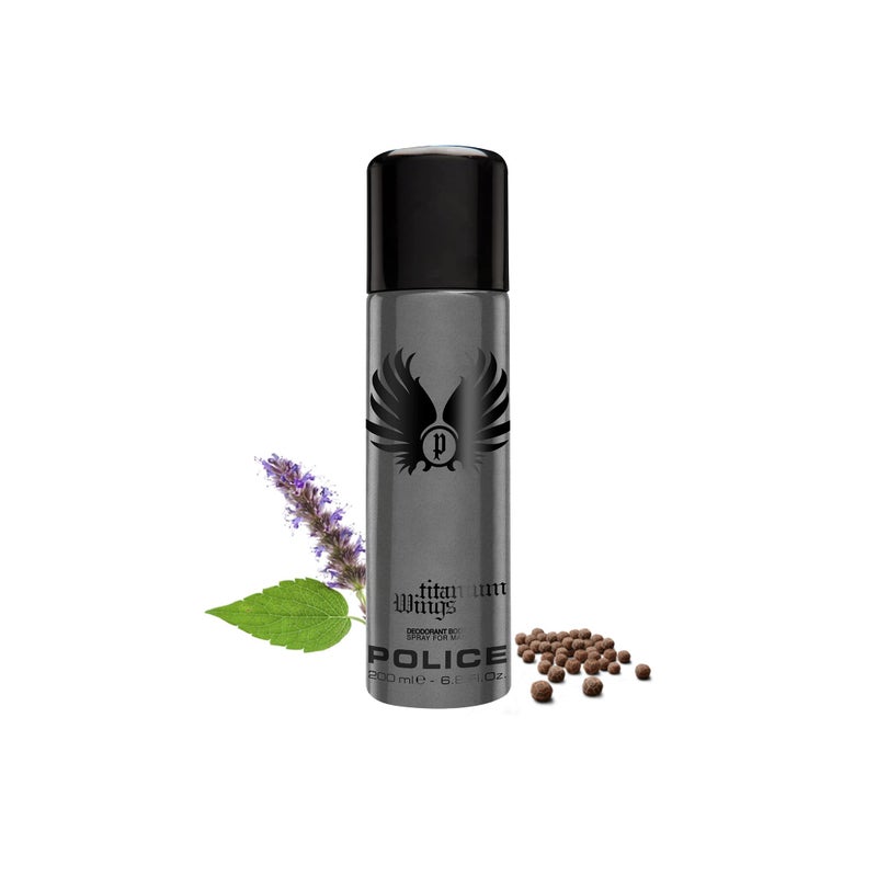 Police Wings Titanium Deodorant Spray 200ml (Pack of 5) - Image 2