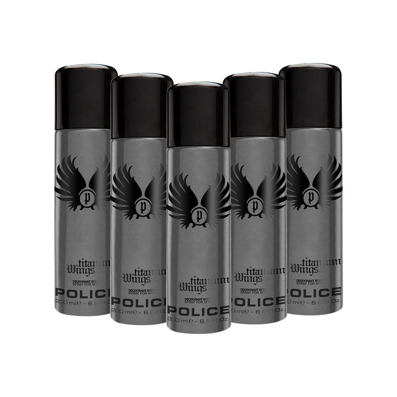 Police Wings Titanium Deodorant Spray 200ml (Pack of 5) - Image 1