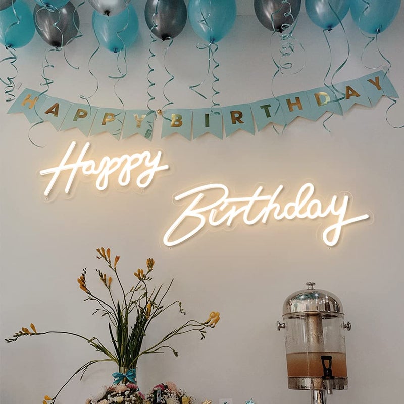 divatla 40"/23" Happy Birthday Neon Sign Large - Happy Birthday Sign 12V - Happy Birthday Light Up Sign with Dimmable Switch - 2PCS Happy Birthday LED Sign for Backdrop, Party, Celebration, Decoration - Image 5