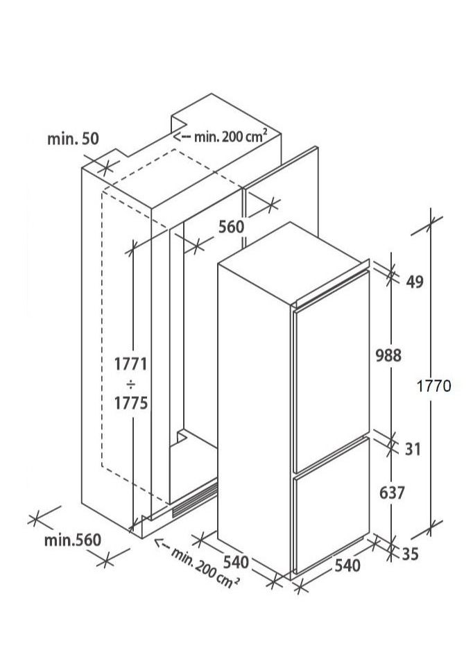 CANDY - CANDY COMBI FRIDGE - 177CM, 240L NET CAPACITY - Image 1