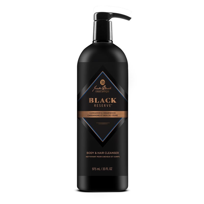 Jack Black - Black Reserve Body & Hair Cleanser, 33 Fl Oz â€“ Cardamom & Cedarwood - Menâ€™s Body Wash, Shampoo Haircare, Dual-Purpose Menâ€™s Cleanser, Sulfate-Free - Image 1