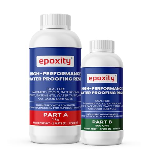 Epoxity 1.5 kg Water proofing Crack Seal Resin and hardener Transparent Solution for Roof Leakage Long Lasting Protection Epoxy Resin Sealant for Concrete Swimming pool and Tiles - Image 1
