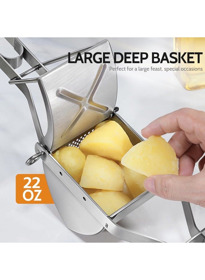 Sopito Potato Ricer, Sopito Stainless Steel Potato Masher for Commercial and Home Use Orange - Image 3