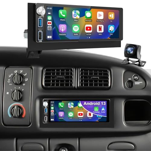 iCarSEPTON 64G 5GWiFi Upgrade Car Radio for Dodge Ram 1500/2500/3500 1994-2002, Jeep Wrangler 1997-2002, Cherokee 1997-2001, 6.86inch Grand Cherokee Stereo Touch Screen Carplay Android Auto GPS FM Fast Charger - Image 1