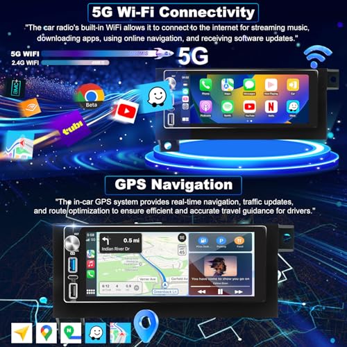 iCarSEPTON 64G 5GWiFi Upgrade Car Radio for Dodge Ram 1500/2500/3500 1994-2002, Jeep Wrangler 1997-2002, Cherokee 1997-2001, 6.86inch Grand Cherokee Stereo Touch Screen Carplay Android Auto GPS FM Fast Charger - Image 4