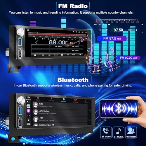 iCarSEPTON 64G 5GWiFi Upgrade Car Radio for Dodge Ram 1500/2500/3500 1994-2002, Jeep Wrangler 1997-2002, Cherokee 1997-2001, 6.86inch Grand Cherokee Stereo Touch Screen Carplay Android Auto GPS FM Fast Charger - Image 5