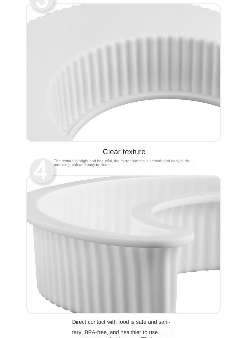general 4-Piece Moon Shape Silicone Cake Mold White - Image 5