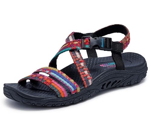 Skechers Women's Reggae-Sew Me-Boho Woven Strappy Slingback Sandal, Black Multi, 8 - Image 4