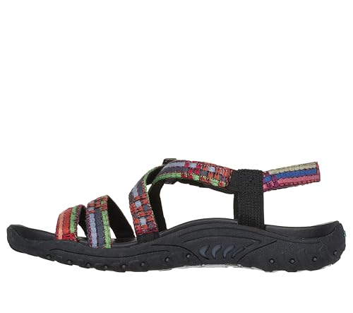 Skechers Women's Reggae-Sew Me-Boho Woven Strappy Slingback Sandal, Black Multi, 8 - Image 2