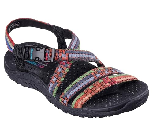 Skechers Women's Reggae-Sew Me-Boho Woven Strappy Slingback Sandal, Black Multi, 8 - Image 3