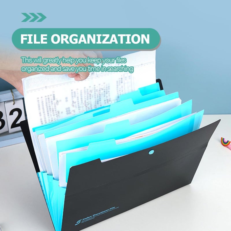 4pcs A4 Accordion File Folder Set Multi Pocket Document Organizer With Snap Closure - Image 4