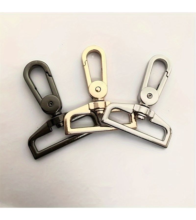 2pcs Gun Black 38mm Metal D Ring Swivel Snap Hook Clasps for Bag Belt Keychain - Image 1