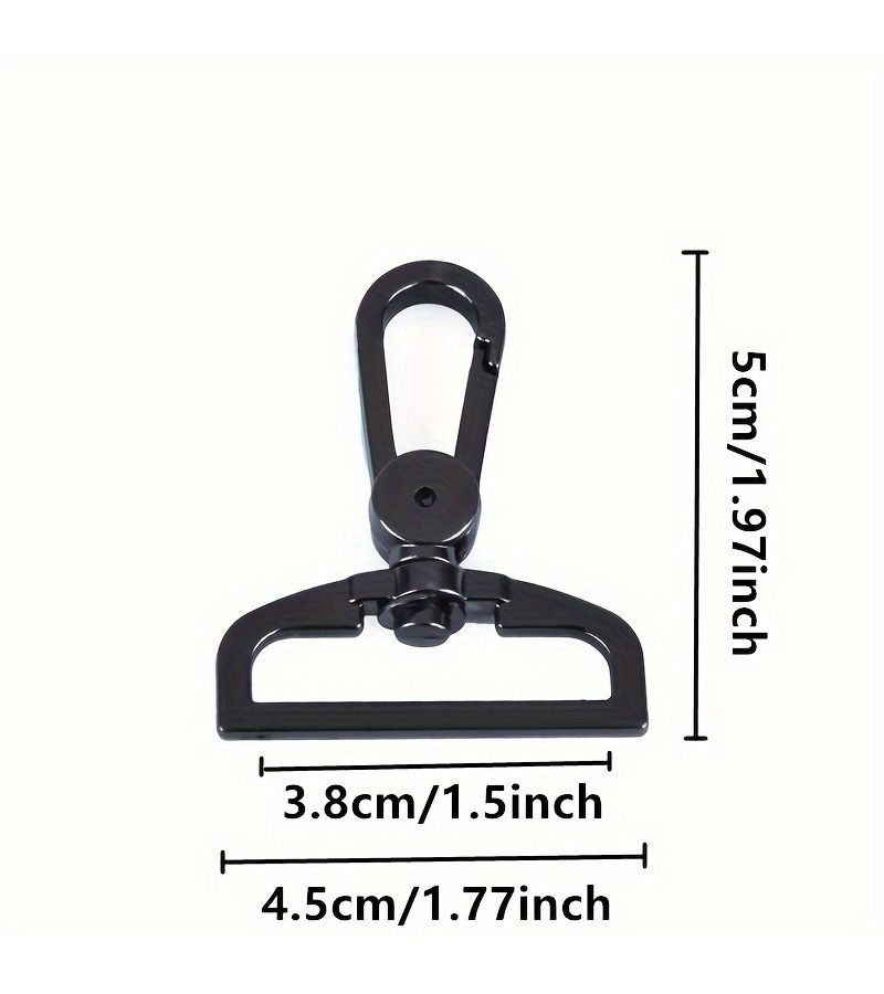 2pcs Gun Black 38mm Metal D Ring Swivel Snap Hook Clasps for Bag Belt Keychain - Image 2