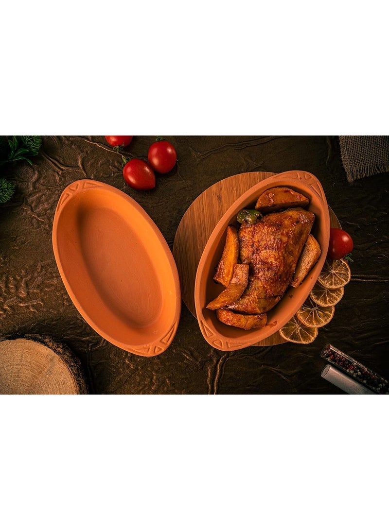 لوكسيول أوعية فخارية بيضاوية من لوكس يول – مصنوعة يدويًا في تركيا من طين طبيعي غير مطلي – آمنة للفرن والميكروويف وغسالة الصحون – مثالية لأطباق رئيسية، سمك، باستا، لحوم – متوفرة بألوان بني، طبيعي، أزرق، أخضر – بمقاسات L23×W13×H3، 26×14×3، 23×13×3، 29×18×4، 25×11.5×3 سم – صحية، صديقة للبيئة، متينة، مقاومة للتشقق، آمنة للطعام، هدية مثالية – أدوات مطبخ تقليدية تركية تجمع بين الجودة العملية والجمال الطبيعي - Image 5