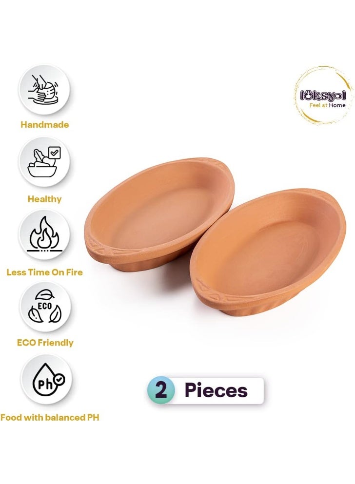 لوكسيول أوعية فخارية بيضاوية من لوكس يول – مصنوعة يدويًا في تركيا من طين طبيعي غير مطلي – آمنة للفرن والميكروويف وغسالة الصحون – مثالية لأطباق رئيسية، سمك، باستا، لحوم – متوفرة بألوان بني، طبيعي، أزرق، أخضر – بمقاسات L23×W13×H3، 26×14×3، 23×13×3، 29×18×4، 25×11.5×3 سم – صحية، صديقة للبيئة، متينة، مقاومة للتشقق، آمنة للطعام، هدية مثالية – أدوات مطبخ تقليدية تركية تجمع بين الجودة العملية والجمال الطبيعي - Image 2