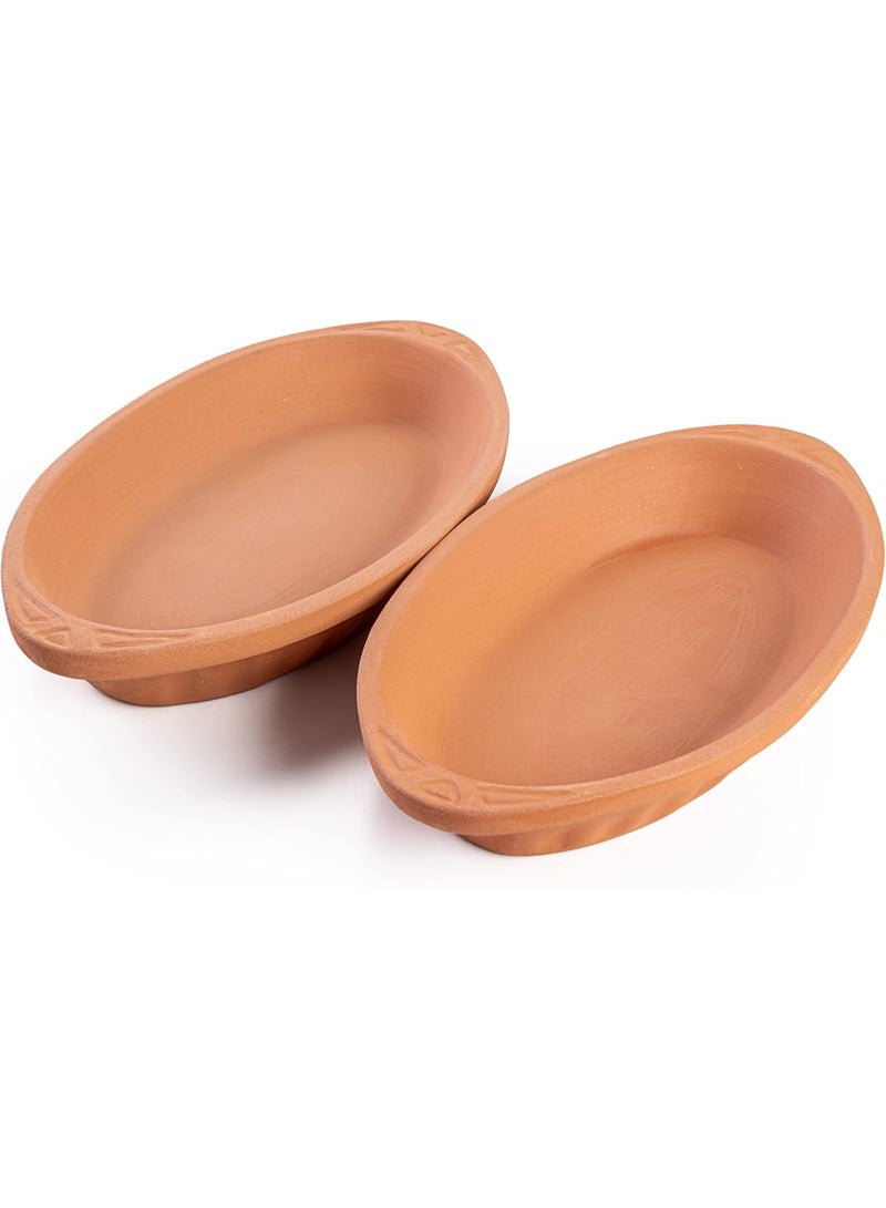 لوكسيول أوعية فخارية بيضاوية من لوكس يول – مصنوعة يدويًا في تركيا من طين طبيعي غير مطلي – آمنة للفرن والميكروويف وغسالة الصحون – مثالية لأطباق رئيسية، سمك، باستا، لحوم – متوفرة بألوان بني، طبيعي، أزرق، أخضر – بمقاسات L23×W13×H3، 26×14×3، 23×13×3، 29×18×4، 25×11.5×3 سم – صحية، صديقة للبيئة، متينة، مقاومة للتشقق، آمنة للطعام، هدية مثالية – أدوات مطبخ تقليدية تركية تجمع بين الجودة العملية والجمال الطبيعي - Image 1