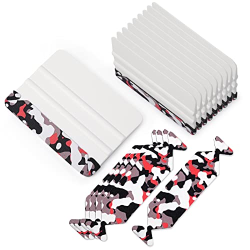 Gomake Vinyl Wrap Squeegee 10PCS Plastic Felt Edge Application Tool with 5PCS Felt Fabric for Window Tint Car Film Graphic Decal Wrapping Wallpaper Craft Smoothing - Image 1