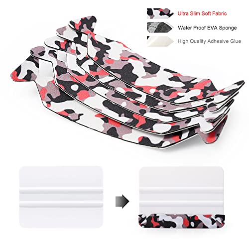 Gomake Vinyl Wrap Squeegee 10PCS Plastic Felt Edge Application Tool with 5PCS Felt Fabric for Window Tint Car Film Graphic Decal Wrapping Wallpaper Craft Smoothing - Image 5