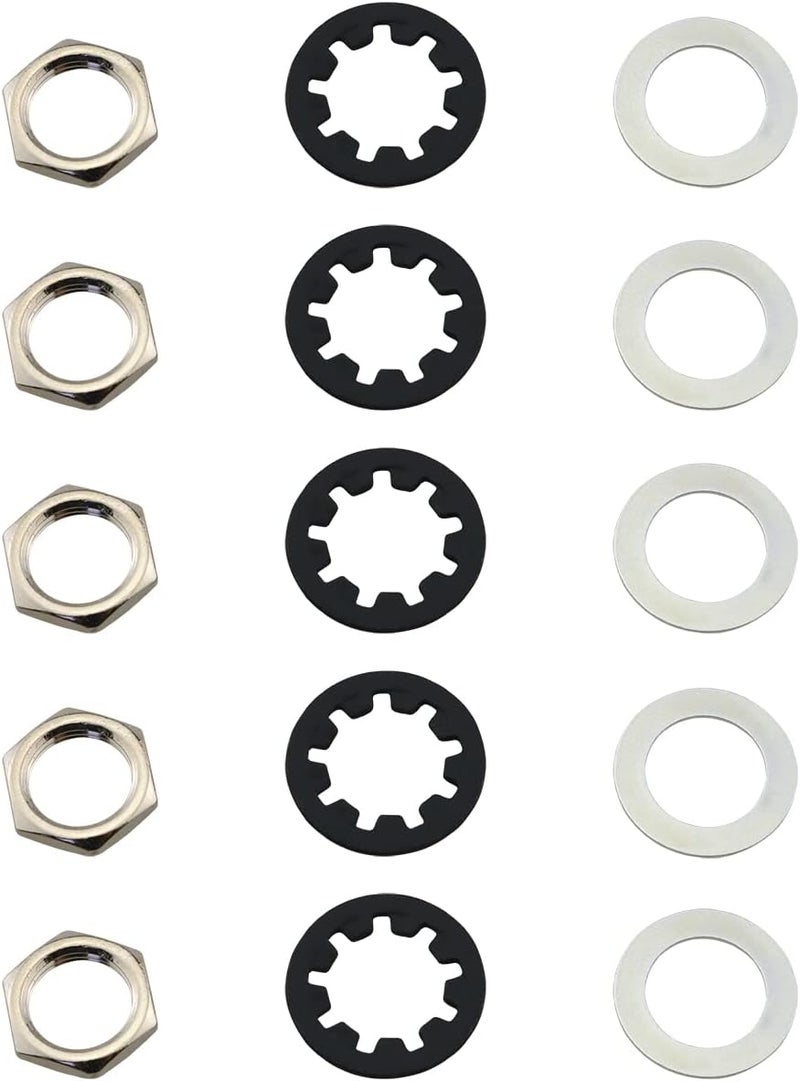 klarako 5Sets Guitar Nuts, Washers & Lock Washers for US CTS Pots Switchcraft Jacks - Image 1