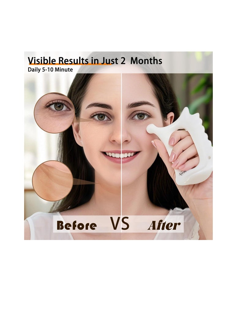 general 4-in-1  for Face & Body - Manual Facial Massage for Lymphatic Drainage, Jaw Lifting, Puffiness Care, Neck Massage for Stress Relief at Home, Self Care Gift for Mum Wife White - Image 4