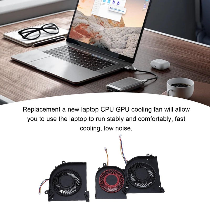 مروحة تبريد بديلة لوحدة المعالجة المركزية ووحدة معالجة الرسومات لجهاز GS65 16Q2CPU 16Q2GCCW، مصنوعة من مادة ABS المعدنية القوية، مع تبريد سريع وضوضاء منخفضة. - Image 4