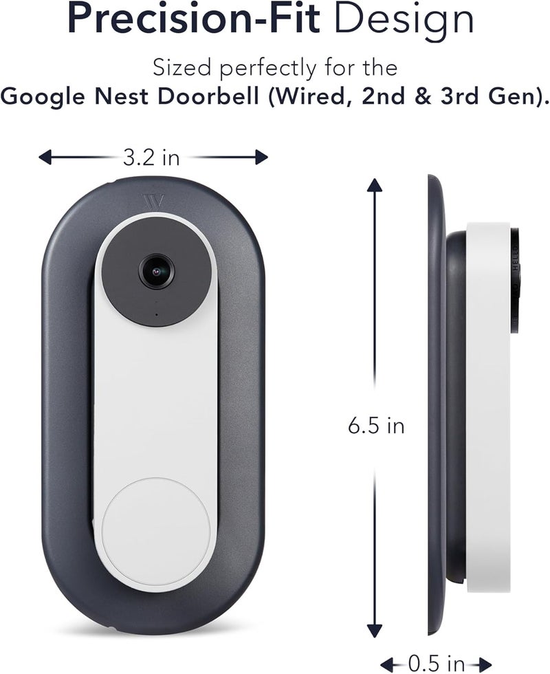 Wasserstein Wall Plate for Google Nest Doorbell (Wired, 2nd gen) - Made for Google Nest - Image 2