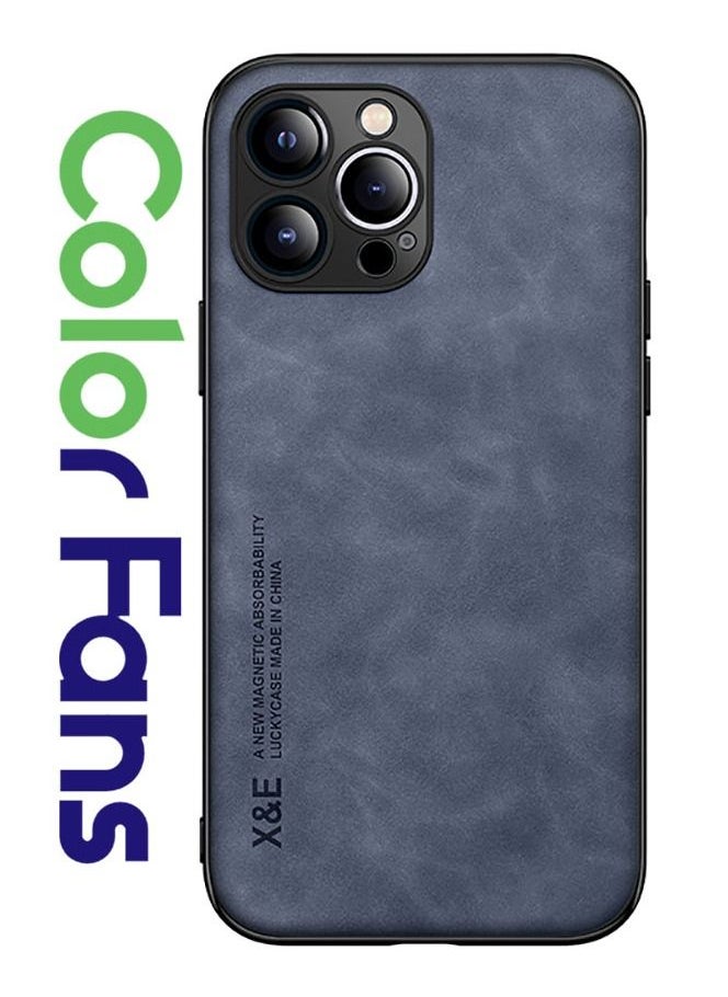 Color Fans - Case for iPhone 12 Pro 6.1 inch Cover Bumper Built-in Metal Plate Blue - Image 1