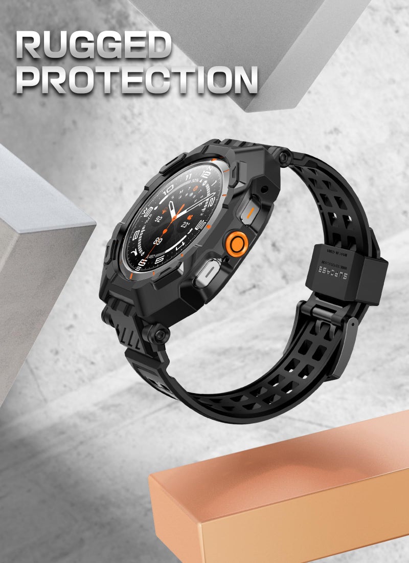 SUPCASE for Samsung Galaxy Watch Ultra 47mm Case with Band (Unicorn Beetle Pro), [2 Pack Screen Protector] Rugged Protective Cover with Adjustable Strap Band for Galaxy Watch Ultra, Black - Image 2