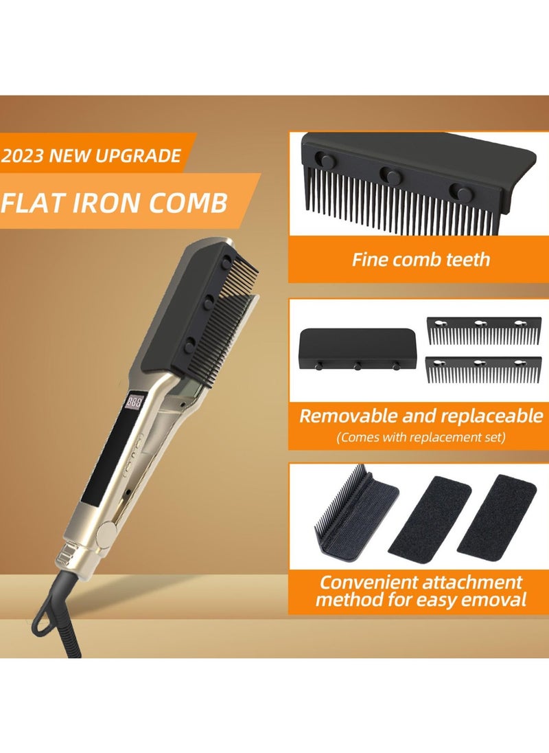 SYOSI Detachable Hair Straightening Comb Attachment, Universal Grip Comb for Flat Iron, DIY Hair Styling Tool, Flat Iron Straightener Comb Accessories  - Image 2