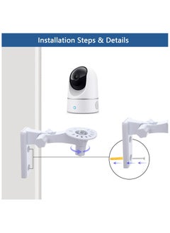 Generic 2 Pack Adjustable Security Wall Mount Compatible with Eufy Security Indoor Cam E220 and P24 Eufycam 2c/2, Wall Mounts Holder 180 Degree Rotation 1/4" Screw Bracket (NOT Included The Cam)  - Image 5