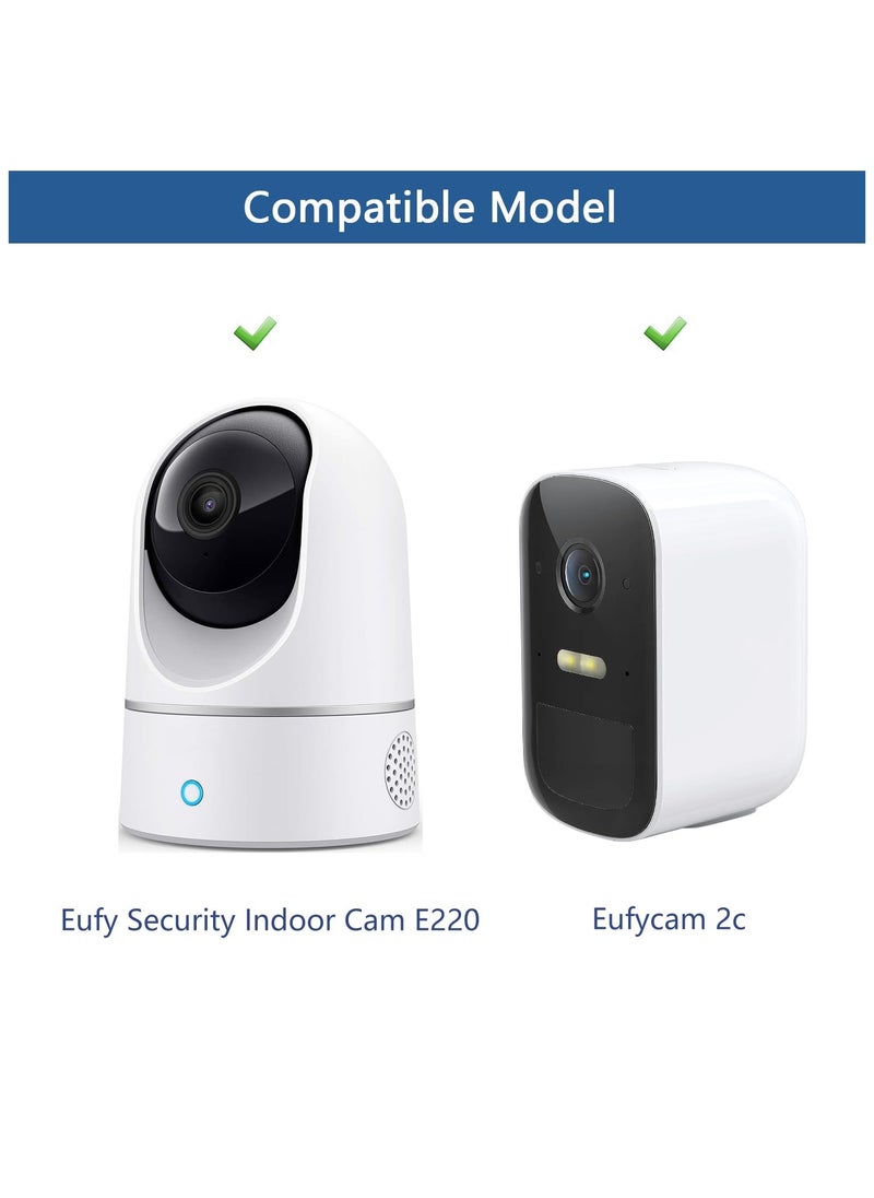Generic - 2 Pack Adjustable Security Wall Mount Compatible with Eufy Security Indoor Cam E220 and P24 Eufycam 2c/2, Wall Mounts Holder 180 Degree Rotation 1/4" Screw Bracket (NOT Included The Cam) - Image 1