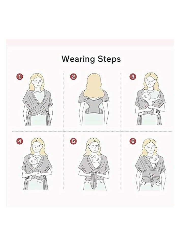 Green Tiger Baby Wrap Carrier Breathable Mesh Cool Summer Fabric Baby Carrier Easy to Wear Hands-Free Baby Carrier Moisture Wicking Soft Ideal for Newborns and Kids Under 50lbs (Beige) (Beige) - Image 4