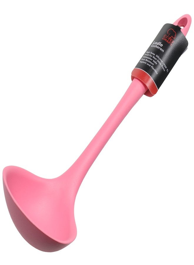 Chef Craft Premium Silicone Cooking Ladle, 11.25 inch, Pink - Image 2
