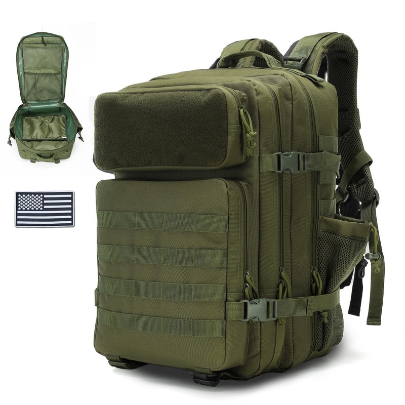 gracedon Tactical Backpack - Military Molle Bag 3 Days Pack for men and Women Large Assault Rucksack 45L (Green) - Image 1