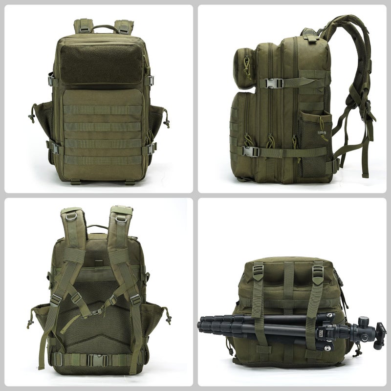 gracedon Tactical Backpack - Military Molle Bag 3 Days Pack for men and Women Large Assault Rucksack 45L (Green) - Image 5