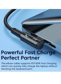 toocki USB C Charging Cable, 5A Current Fast Charging USB C To USB C Cable With 90 Degree Angle, Portable And Flexible Charging Data Cable Wire For For Most Of The Mobile Phones, (100W, 2m Black)  - Image 5