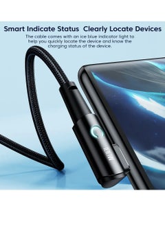 toocki USB C Charging Cable, 5A Current Fast Charging USB C To USB C Cable With 90 Degree Angle, Portable And Flexible Charging Data Cable Wire For For Most Of The Mobile Phones, (100W, 2m Black)  - Image 2