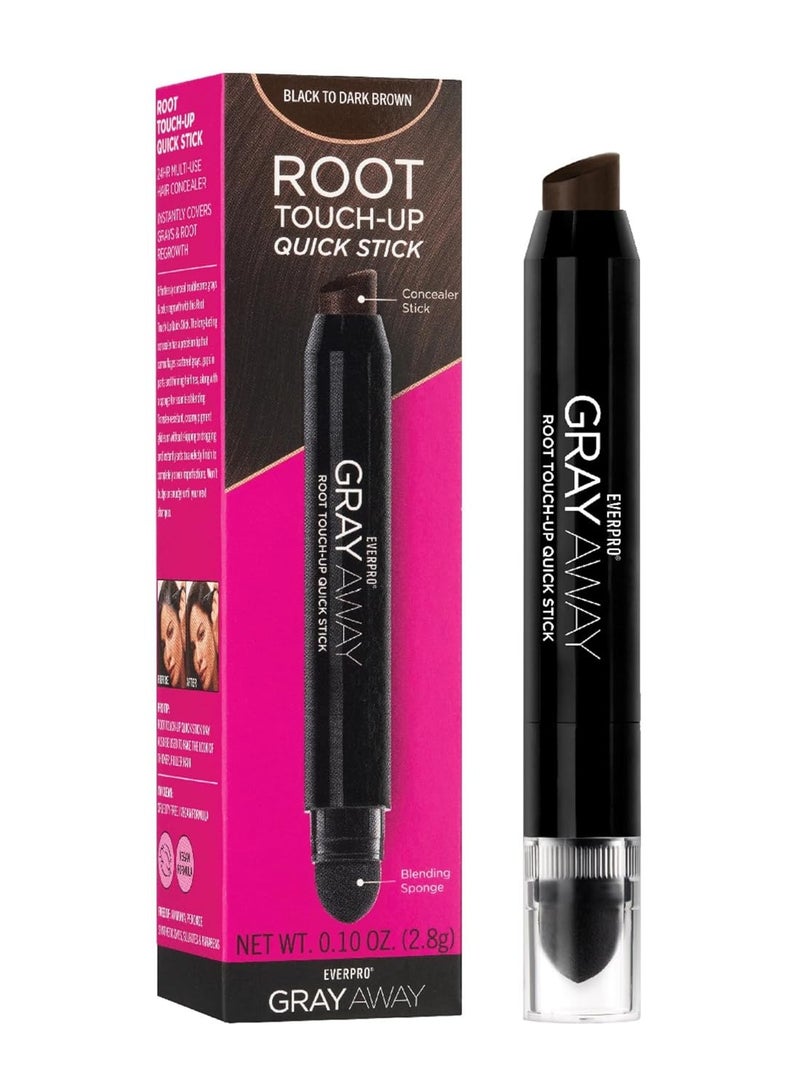 Everpro EVERPRO Gray Away Root Touchup Quick Stick, Black/Dark Brown, 0.1 Oz  - Image 1