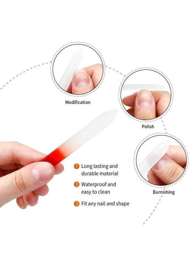 Honoson - 24 Pieces Glass Nail Files Fingernail File Czech Crystal Glass Nail Files Buffer Nail Care Manicure Tools Set Gradient Rainbow Color For Natural Nail (9 X 1 X 0.3 Cm) - Image 1