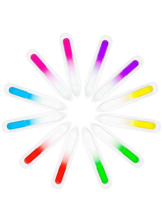 Honoson - 24 Pieces Glass Nail Files Fingernail File Czech Crystal Glass Nail Files Buffer Nail Care Manicure Tools Set Gradient Rainbow Color For Natural Nail (9 X 1 X 0.3 Cm) - Image 1