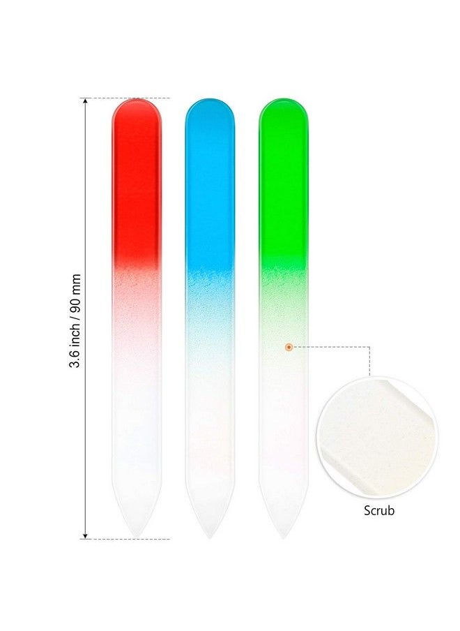 Honoson - 24 Pieces Glass Nail Files Fingernail File Czech Crystal Glass Nail Files Buffer Nail Care Manicure Tools Set Gradient Rainbow Color For Natural Nail (9 X 1 X 0.3 Cm) - Image 1