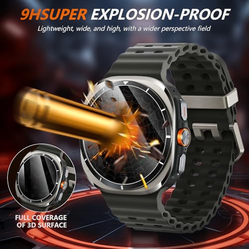 Suoman 4-Pack for Samsung Galaxy Watch 7/8 Ultra 47mm (2024/2025) Tempered Glass Privacy Screen Protector, [Anti-peeping] 9H Hardness protective film - Image 4