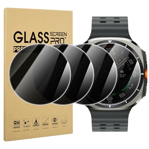 Suoman 4-Pack for Samsung Galaxy Watch 7/8 Ultra 47mm (2024/2025) Tempered Glass Privacy Screen Protector, [Anti-peeping] 9H Hardness protective film - Image 1