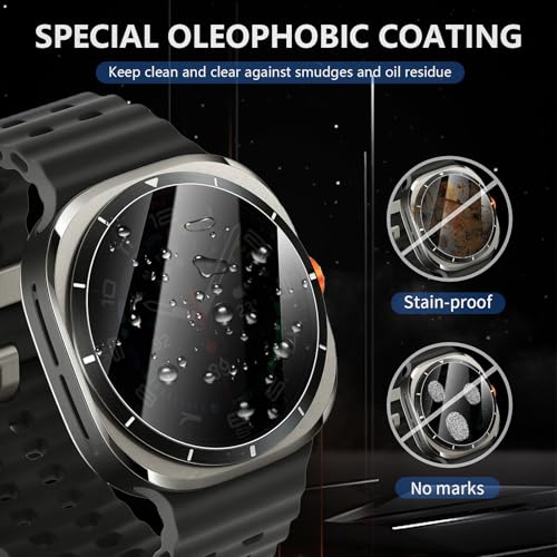 Suoman 4-Pack for Samsung Galaxy Watch 7/8 Ultra 47mm (2024/2025) Tempered Glass Privacy Screen Protector, [Anti-peeping] 9H Hardness protective film - Image 5